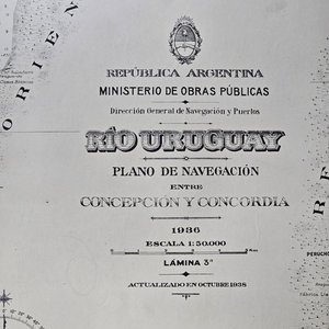 Plano de Navegación Río Uruguay: Desembocadura a Concepción (1936) - 3 Láminas - imagen 8