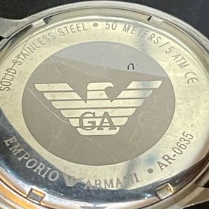 Reloj Cronógrafo Emporio Armani AR0635 Acero Inoxidable Esfera Plateada Cuero Negro - imagen 5
