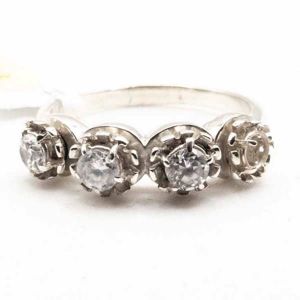 Anillo de Plata 930 con Piedras Transparentes - imagen 1