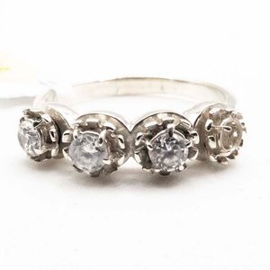 Anillo de Plata 930 con Piedras Transparentes - imagen 1