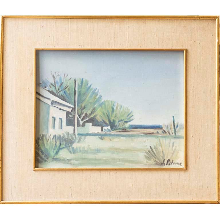 Pintura al óleo "Casa de Playa" de Patrone, 38 x 48 cm