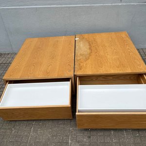 2 Mesas de Living de Roble Americano con Cajón - imagen 2