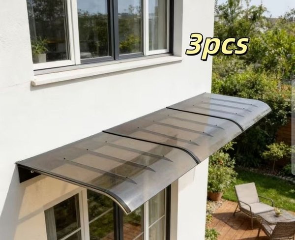 Alero Transparente para Puerta o Ventana - Set de 3 Unidades