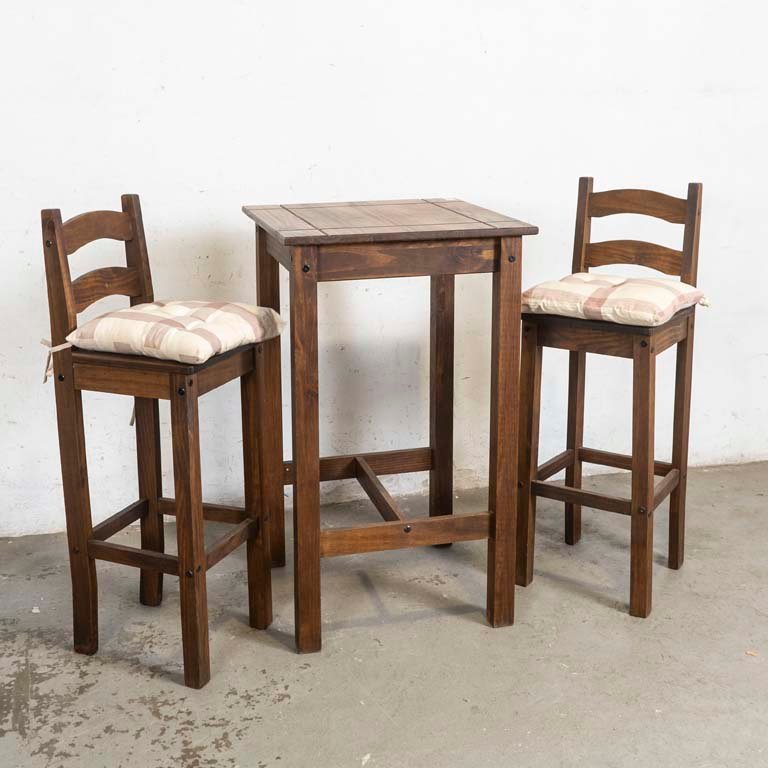 Juego de Mesa Desayunador Alta con Dos Sillas y Almohadones