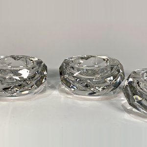 Set de 4 candeleros de cristal facetado, 7 cm de diámetro - imagen 3