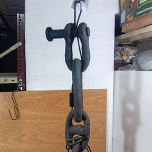Lámpara de Pie Artesanal con Cadena de Barco Negra - imagen 5