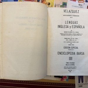 Diccionario Velázquez Enciclopedia Barsa Inglés-Español 2 Tomos Cuero Marrón - imagen 2