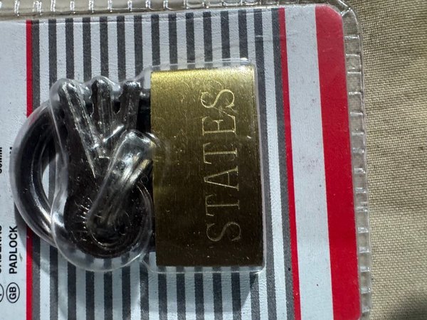 Candado de Bronce "States" con Llaves en Blíster