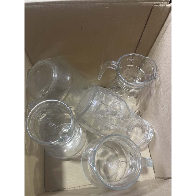 Lote de 5 Jarras de Vidrio Transparentes