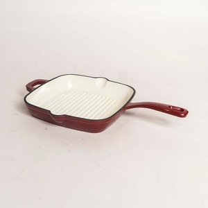 Sartén Bugatti Cuadrada de Hierro Esmaltado Rojo - 25x25 cm - imagen 1