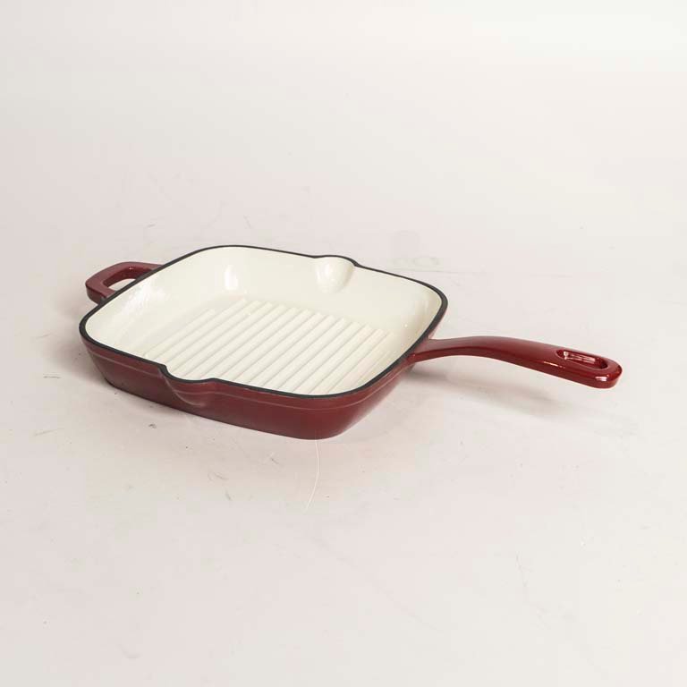 Sartén Bugatti Cuadrada de Hierro Esmaltado Rojo - 25x25 cm
