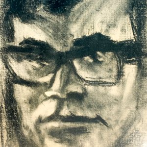 Cuadro a Crayón: Retrato de Hombre con Lentes - imagen 3