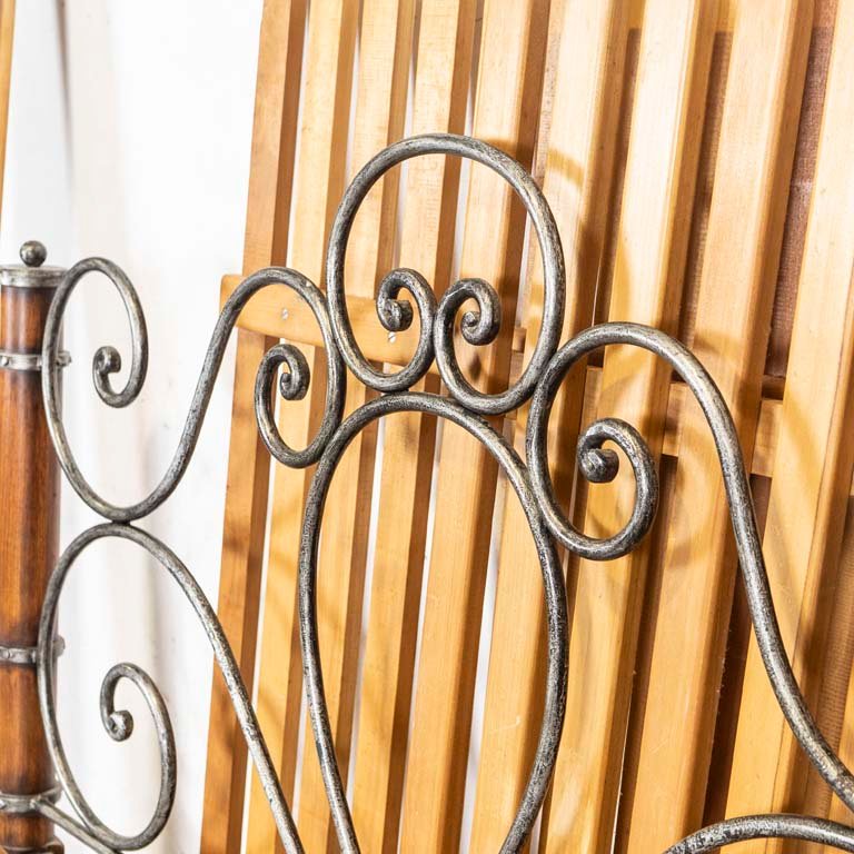 Cama de dos plazas rústica de madera y metal - imagen 3