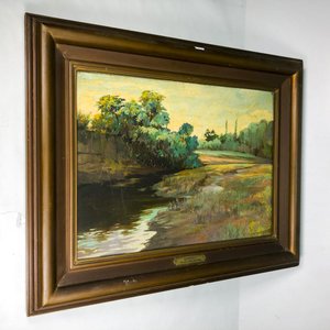 Lote anterior: Cuadro al Óleo "Campo y Lago" con Marco de Madera - Firmado
