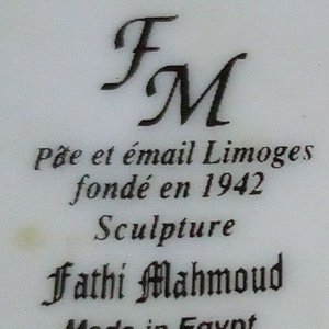 Taza de Porcelana Estilo Antiguo Egipto Fathi Mahmoud FM Limoges - imagen 3