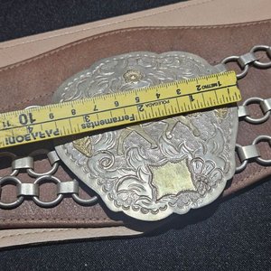 Rastra de Cuero con Apliques de Plata y Oro Estilo Gaucho - imagen 9
