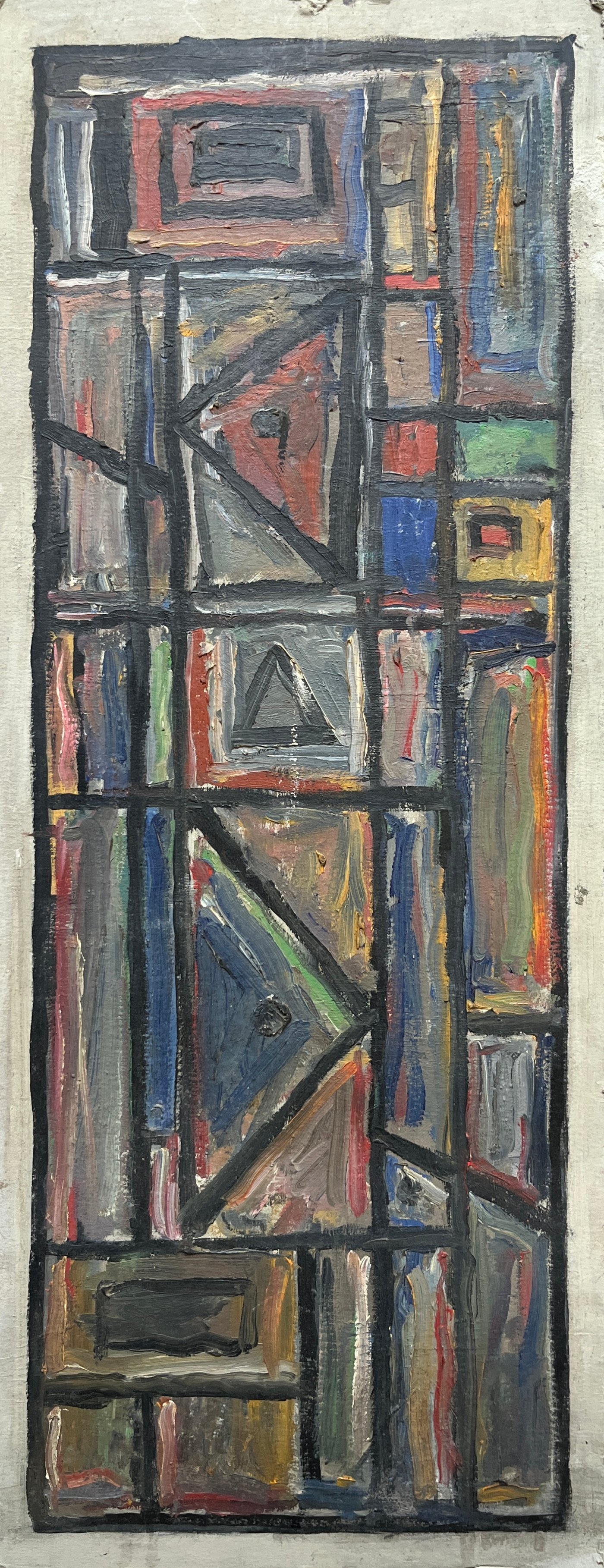 Oleo "Constructivo" de Walter Deliotti - 70 x 28 cm
