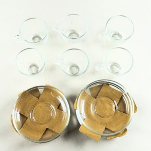 Juego de 6 Tazas de Vidrio con sus Platillos - imagen 2
