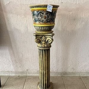 Pedestal con Portamaceta Estilo Clásico Mayólica - imagen 2