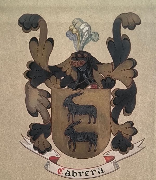 CUADRO HERÁLDICO DEL LINAJE CABRERA-ESCUDO DE ARMAS Y GENEALOGÍA - imagen 2