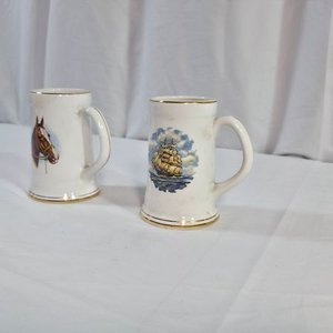 Par de Jarras de Cerveza con Dibujos de Caballo y Barco - imagen 3