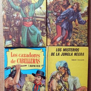 Lote de 4 Libros Clásicos de Aventuras: Stevenson, Salgari y Mayne Reid - imagen 1
