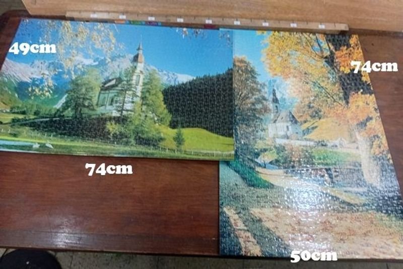 Par de Puzzles Completos Plastificados con Paisajes Montañosos