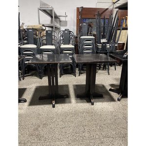 Par de Mesas Bar Cuadradas Delfino Álvarez Madera Lustre Detallado - imagen 1