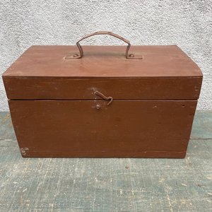 Caja de Herramientas Antigua de Madera Marrón - imagen 1