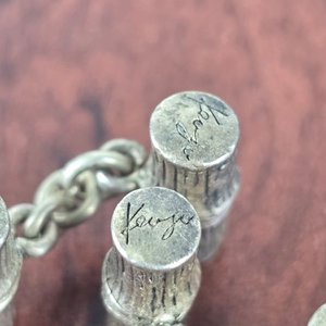 Par de Gemelos de Plata con Diseño de Bambú - imagen 3