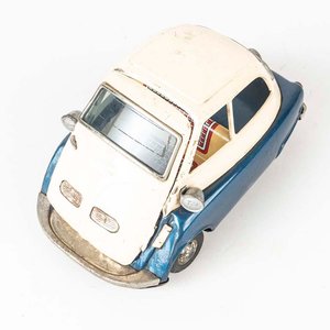 Auto de Chapa Litografiada Isetta Blanco y Azul - imagen 2
