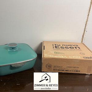 Olla cuadrada Essen de 24 cm color turquesa - imagen 1