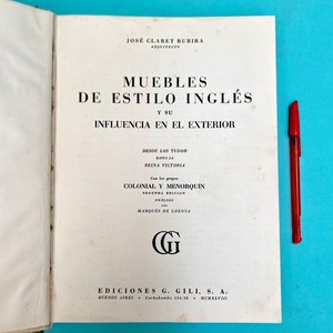 Libro "Muebles de Estilo Inglés" por José Claret Rubira, 1948 - imagen 2