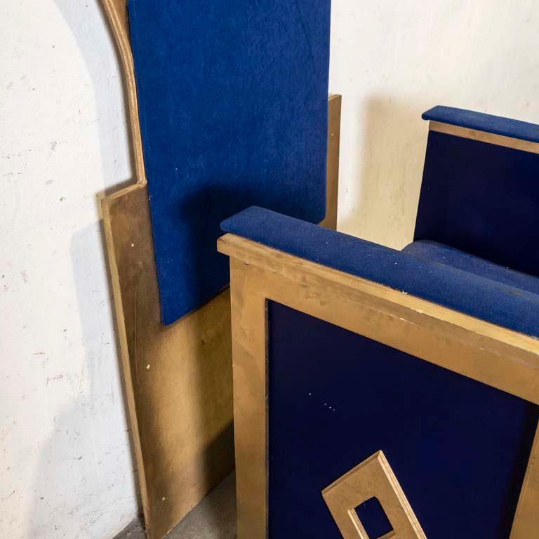 Silla fantasía azul y dorado para decorar - imagen 2