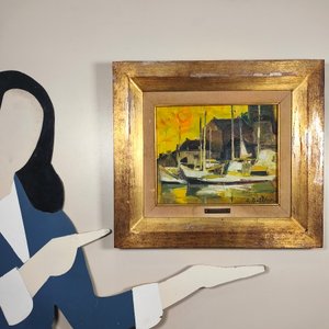 Óleo sobre lienzo "Atardecer en el Puerto" de Zoma Baitler - imagen 10