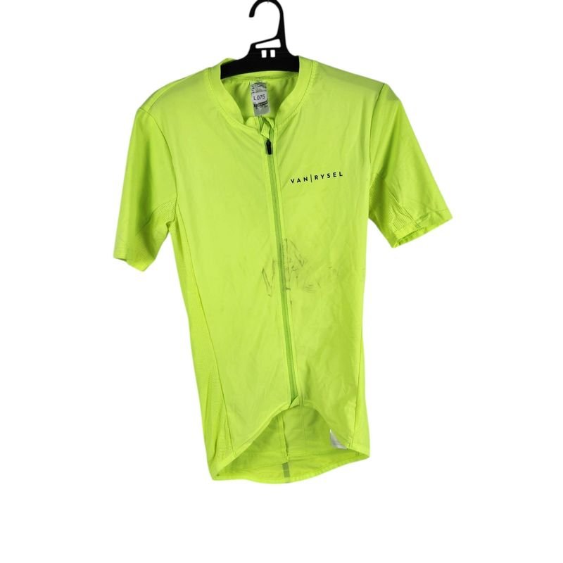 Remera Ciclismo Van Rysel Ruta Hombre Talle S Manga Corta Verde Flúo