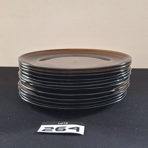 Juego de 12 Platos de Vidrio Color Caramelo - imagen 1