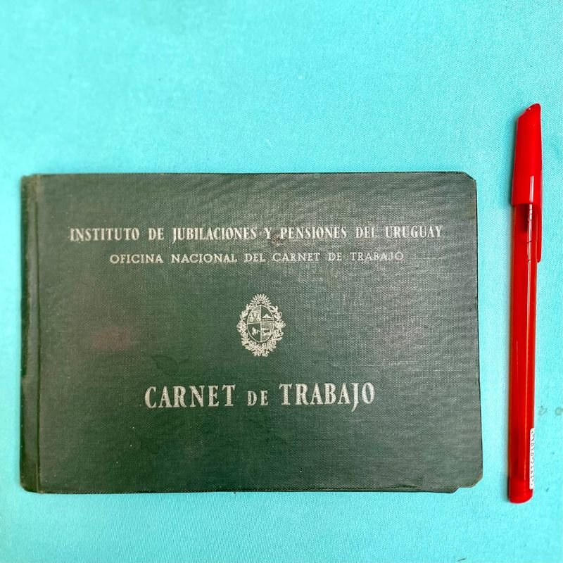 Carnet de Trabajo Antiguo Instituto de Jubilaciones y Pensiones Uruguay
