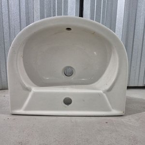 Pileta Lavatorio de Cerámica Blanca Diseño Semicircular - imagen 3