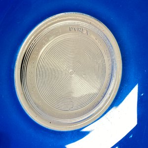 Dos Fuentes Pyrex Circulares Azul y Amarilla - imagen 5