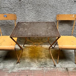 Juego de Exterior: Mesa con Vidrio y 2 Sillas de Chapa - imagen 2