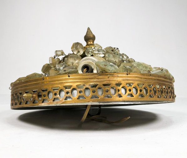 Plafon de Techo Vintage en Bronce con Cristales Facetados - imagen 1