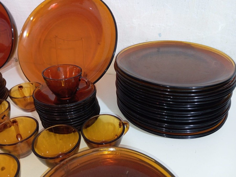 Vajilla Vintage Duralex de Vidrio Ámbar - imagen 6