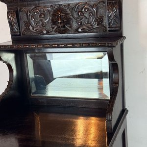 Vitrina Antigua Madera Tallada Estilo Renacimiento con Espejo Biselado - imagen 6