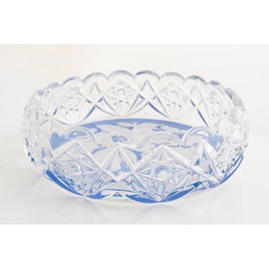 Juego de Fruta Cristal Hialino y Azul con Decoración Floral, 7 Piezas - imagen 3