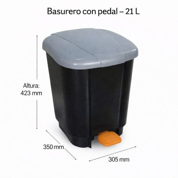 Basurero con pedal de 21 litros - imagen 1