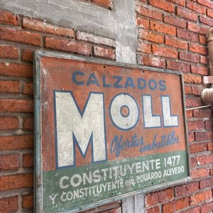 Cartel Antiguo Chapa Calzados Moll Montevideo Vintage Coleccionismo - imagen 5