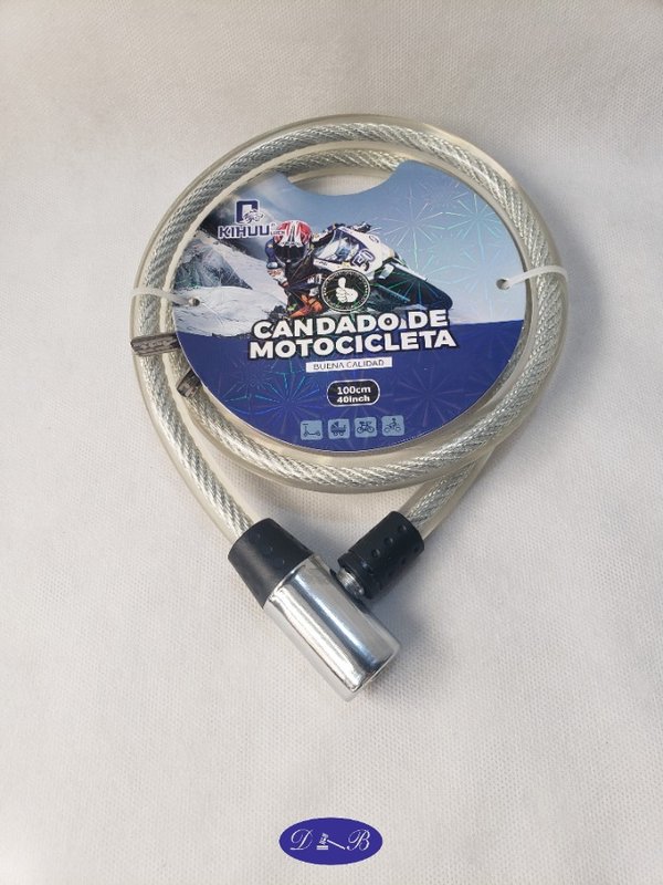 Candado de Cable para Motocicleta con Llave y Funda Protectora