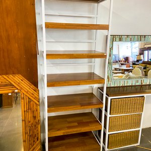 Estantería Blanca con Estantes de Madera - imagen 1
