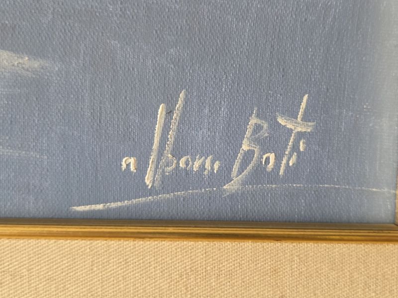 Pintura óleo marina firmada y enmarcada - imagen 4